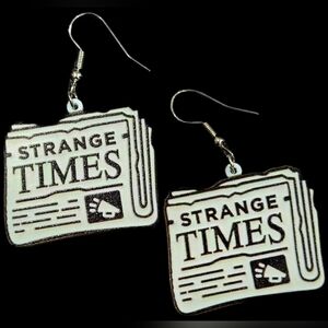 Strange Times Newspaper Earrings